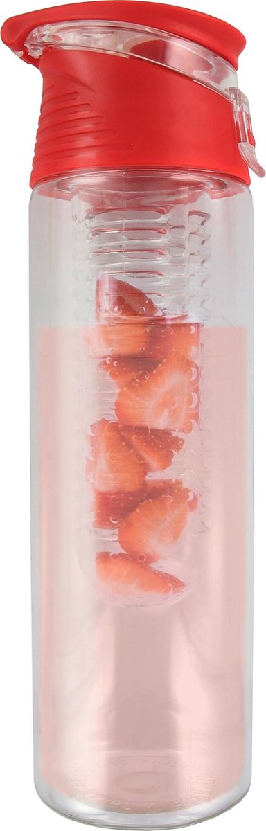 FIGURETTA waterfles met infuser | inhoud 0.7 ltr | BPA-vrij | rood