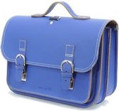Lederen 3-vaks boekentas 38cm cobalt blauw Own Stuff 02915