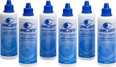 Unicare 6 x 240 ml - solution pour lentilles de contact souples - avec 6 étuis à lentilles - pack économique