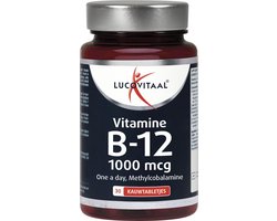 Lucovitaal Vitamine B12 1000 mcg Voedingssupplement - 30 kauwtabletten - bosvruchtensmaak