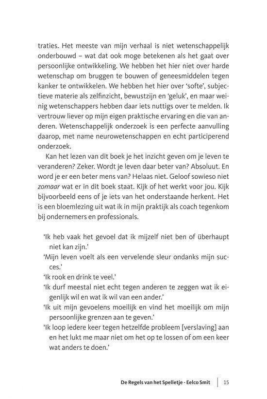 Pagina uit het boek met tekst over persoonlijke ontwikkeling, wetenschap, en citaten over verandering.