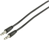 Benza 2x 3.5 mm Male Plugen Stereo Audio, Aux, Jack Kabel voor mobile telefoon  - 1 Meter Zwart