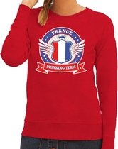 Rood France drinking team sweater / sweater rood dames - Frankrijk kleding XS