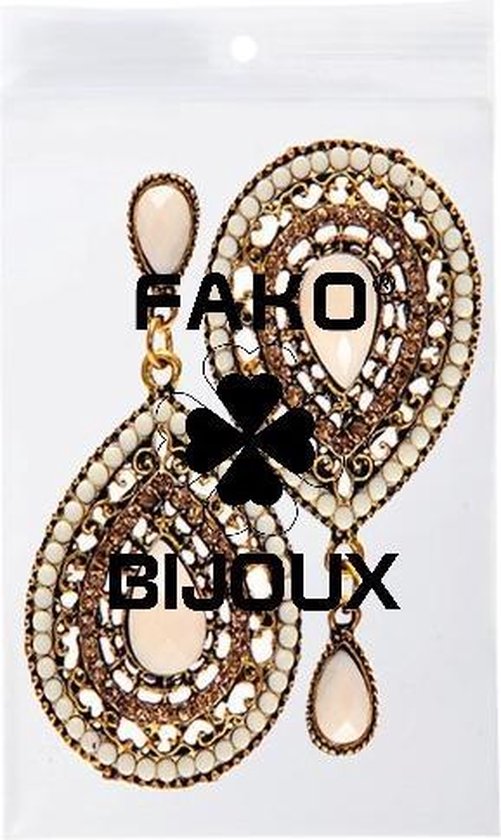 Fako Bijoux® - Oorbellen - Bohemian - Druppel - Wit