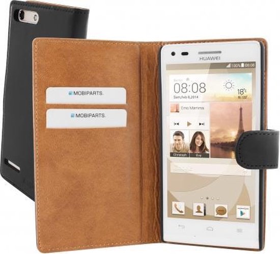 Mobiparts - Zwarte booktype hoes - Huawei Ascend G6 4G bol.com