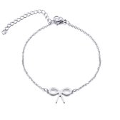 RVS strik armband 18 cm + 4 | 316L | strikje | bff