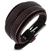 Amanto Armband Djulian Brown - Leer - 35 mm - Verstelbaar