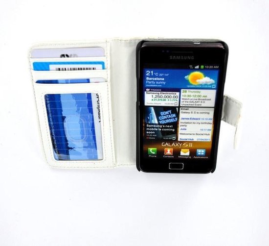 Samsung Galaxy S2 i9100 PC Wallet Bookcase hoesje Wit | bol.com