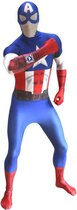 Morphsuits™ Captain America Zapper Morphsuits - SecondSkin - Verkleedkleding - 135/150 cm