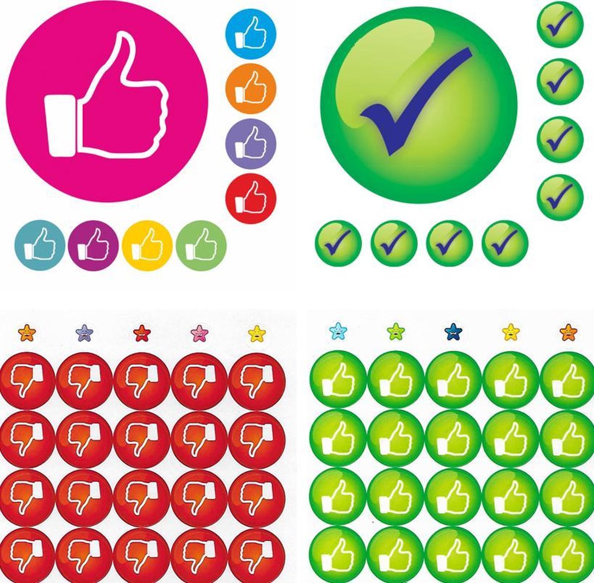 Westers Meisje Oneerlijkheid Beloningsstickers Set Groot Like - 4 x A5 vel 19mm stickers - Belonen met  stickers | bol.com