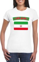 Iran t-shirt met Iraanse vlag wit dames L