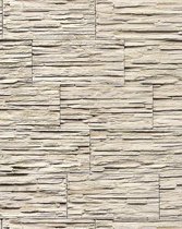 Steen behang EDEM 1003-33 glasvezel look steenoptiek structuur vinylbehang met reliëfstructuur licht beige wit grijs