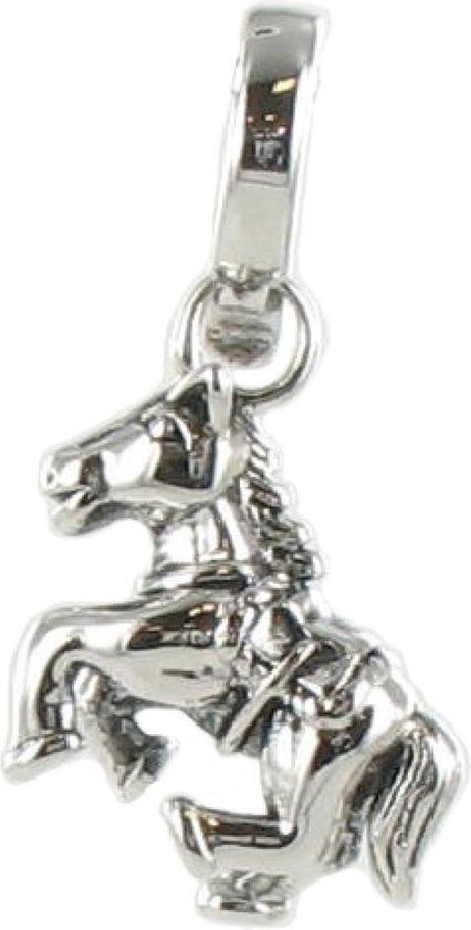 Quiges Italian Style Charm 9mm - Edelstahl Armbandglied Mit Zirkonia Pferd