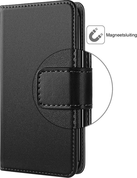Hoesje geschikt voor Samsung Galaxy A40 - Book Case Leer Pasjeshouder Zwart - iCall
