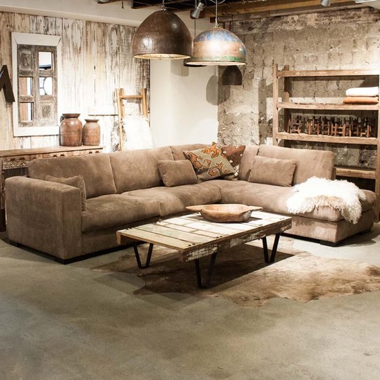 One World Interiors Scrapwood Salontafel 140x70cm Wit Gerecycled