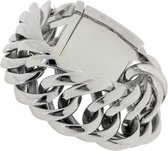 Bukovsky - Stalen Schakelarmband - "Prestige XL" - 24 cm - Extra Lang - Zilverkleur - Gepolijst - Glanzend - Rvs - 316L Stainless Steel