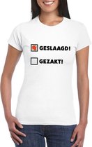 Geslaagd/ gezakt t-shirt wit dames 2XL