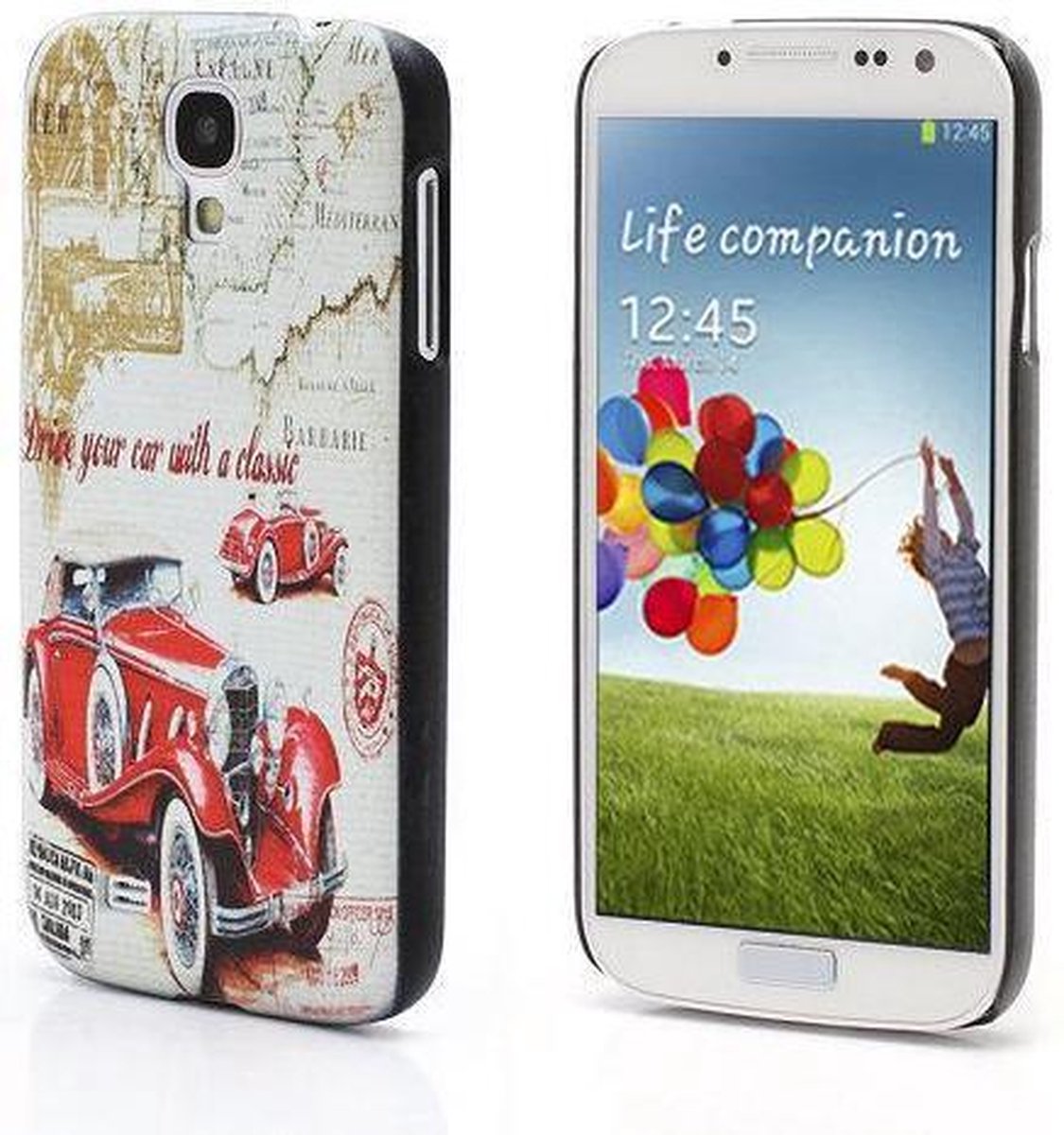 Vintage Red Car Hard case hoesje Samsung Galaxy S4