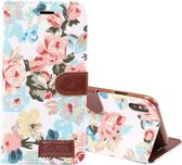 iPhone XS Max (6,5 inch) - Flip hoes, cover, case - PU Leder - TPU - Stof - Bloemen