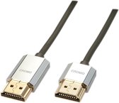 LINDY HDMI Aansluitkabel 3.00 m 41675 High Speed HDMI met ethernet, OFC-kabel, Rond, Ultra HD-HDMI met ethernet, Afgeschermd (dubbel), Extreem dun, Vergulde