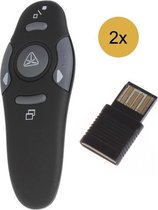 Duopack 2 stuks draadloze presenters - Met laser pointer - Plug & play door middel van USB - Met comfortabele grip