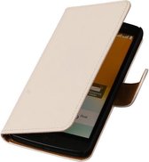 LG G4 Effen Booktype Wallet Hoesje Wit - Cover Case Hoes