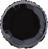 folieballon - effen zwart , rond - 45cm leeg