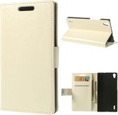Magnetic wallet case hoesje Huawei Ascend P7 wit