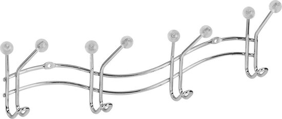 Wandkapstok Met 4 Ophang Haken - Hangende Design Muurkapstok - Muur/Wand Kledinghaak Wardrobe - Verchroomd Staal