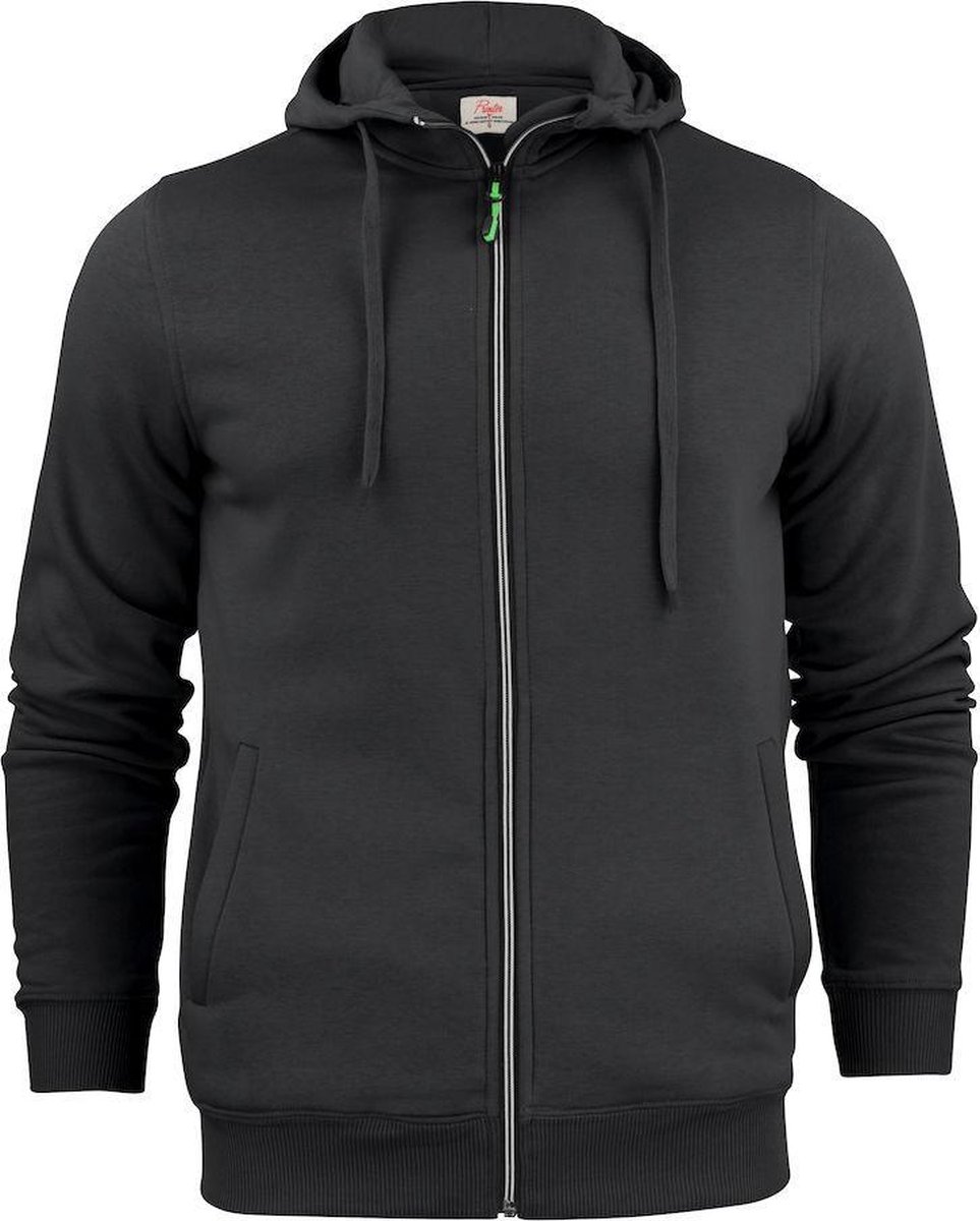 Printer hooded sweat jacket Overhead man 2262051 Zwart