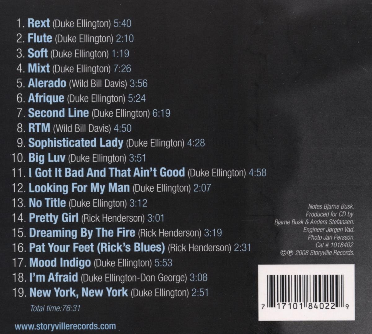 New York New York, Duke Ellington CD (album) Muziek