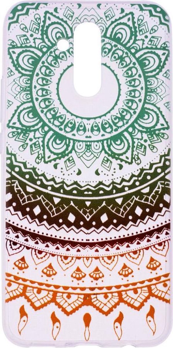 Shop4 - Huawei Mate 20 Lite Hoesje - Zachte Back Case Gekleurde Mandala