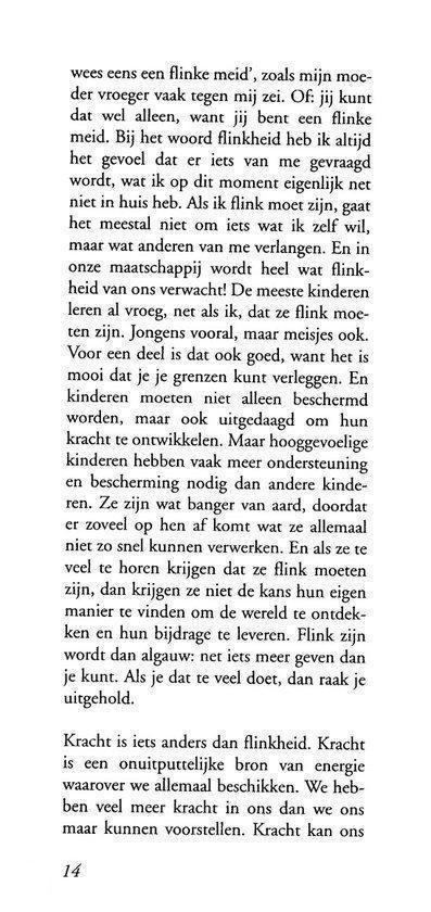 Tekstpagina over de kracht en flinkheid van kinderen, met paginanummer 14.