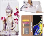 Buddha Boekmodel Hoesje Samsung Galaxy Note 9 - Wit