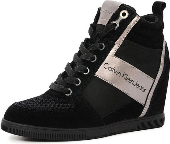 keuken Ewell schermutseling Calvin Klein Beth Zwarte Wedge Sneaker - CK Damesschoen - Maat:40 | bol.com