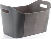 Houtmand lederlook met suede (H/L/B - 30/50/30 Grijs