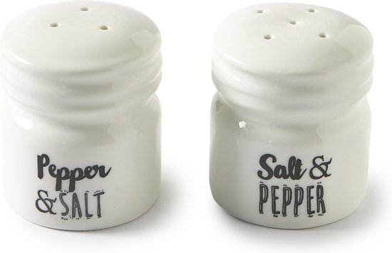 Riviera Maison Salt & Pepper - en zoutstel - Wit - Porselein | bol.com