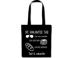 De vakantie Tas voor onze zonnebril een boek lekkere broodjes. Dat is vakantie. cadeau Juf Meester bedanken collega werk cadeau voor papa mama opa en oma vaderdag moederdag verjaardag man vrouw dames heren anders tekstbord