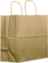 Papieren Tassen 32+16x35 cm Bruin gerecycled kraft - Gedraaide grepen - Take Away - 50 stuks