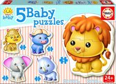 Educa - 5 Puzzels Baby - dieren - 3 tot 5 stukjes