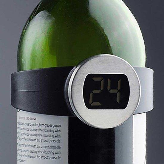Xavax Digitale wijnthermometer van roestvrij staal (ook geschikt als braadthermometer en flessensluiting), keukenthermometer, zilverkleurig Xavax Digitale wijnthermometer van roestvrij staal (ook geschikt als braadthermometer en flessensluiting), keukenthermometer, zilverkleurig