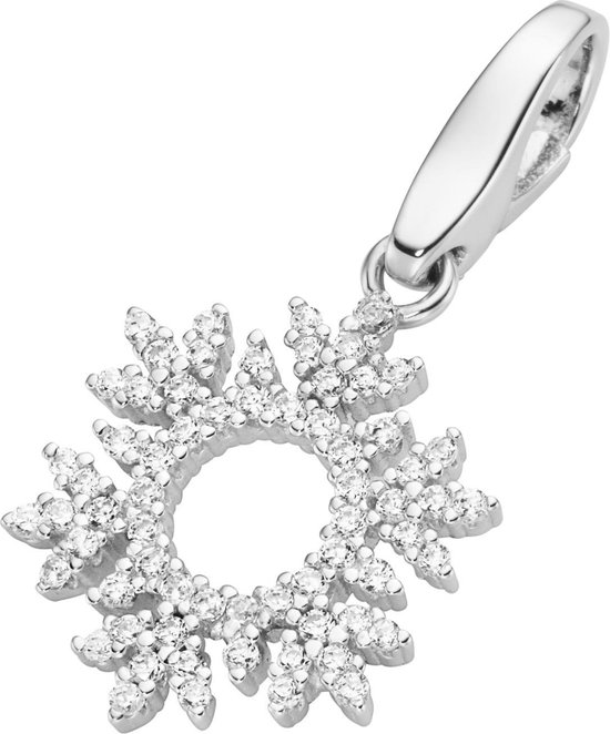 Charm |  bedel | sneeuwvlok | zirkonia | Zilver | ijskristal