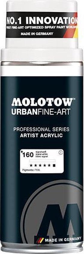 Molotow Urban Fine Art Acryl Spray: Wit - 400ml spuitbus voor canvas,  plastic, metaal,... | bol.com