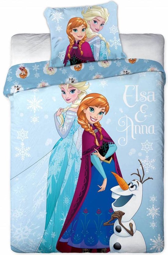 Disney Frozen Elsa Anna - Dekbedovertrek - Eenpersoons - 140 x 200 cm - Blauw | bol.com