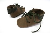 Babyschoenen | INDIANA |Groen |Handgemaakt | Echt leder | 6-12 maanden