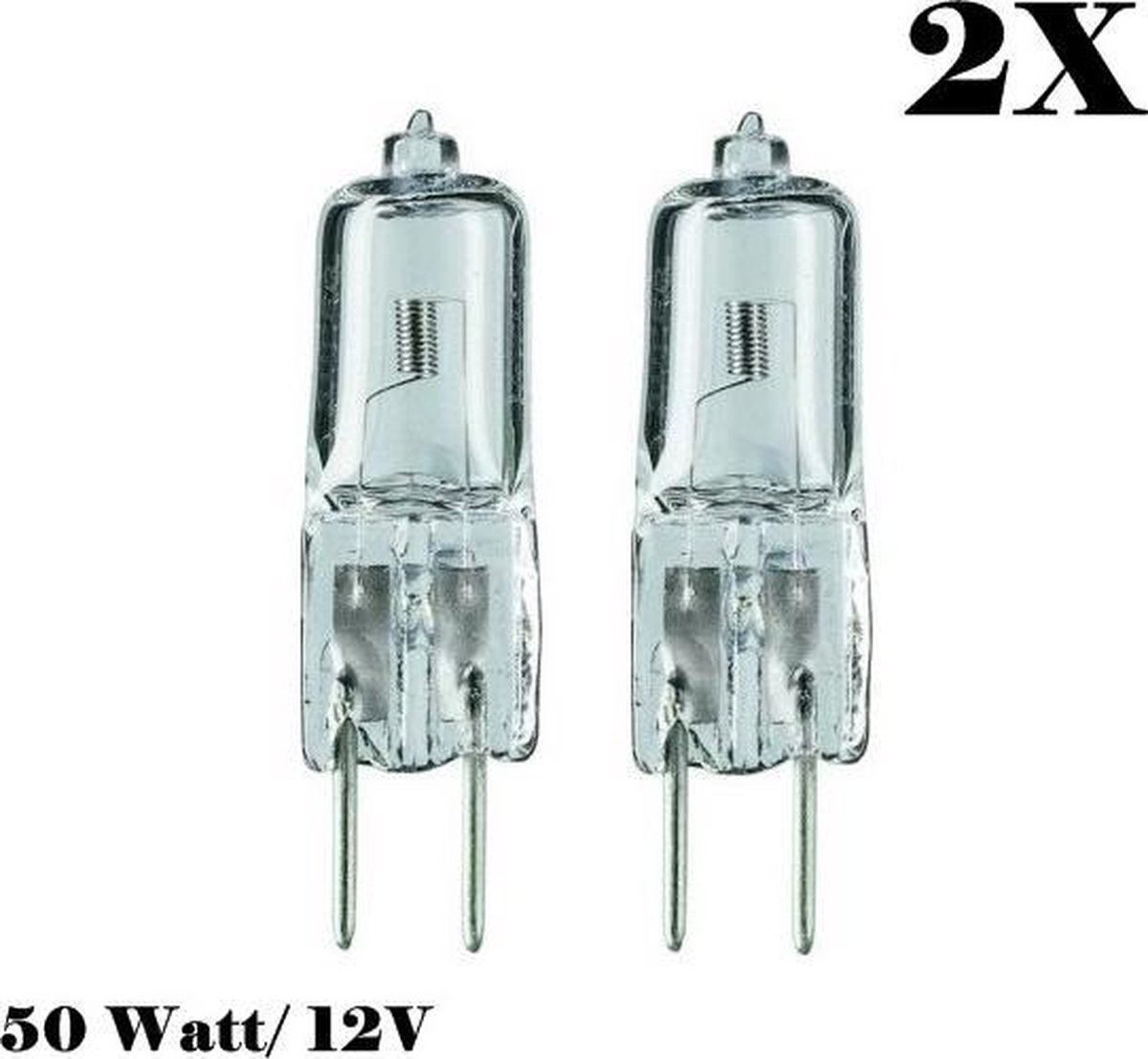 2 stuks halogeenlampen 12V 50W G6.35 (Let op! 12 Volt lampen) | bol.com