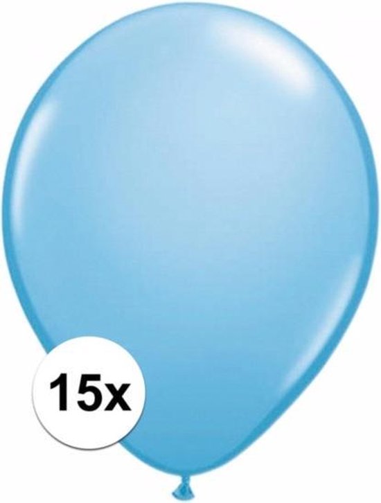 Lichtblauwe ballonnen 15 stuks 30 cm