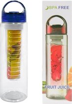 Waterfles met fruitfilter- Fruit Infuser- Waterbottle- Water Infuser- BPA Vrij- Drinkfles- Draagbare Drinkfles- 700ML- Sportfles- Plastic fles- Fruitwater fles- Blauw