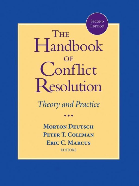 The Handbook of Conflict Resolution - cover