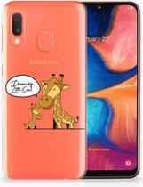 Geschikt voor Samsung Galaxy A20e TPU Hoesje Giraffe